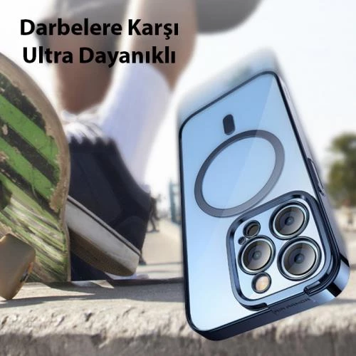 Baseus iPhone 14 Pro Max Ful Kaplama Kırılmaz Ekran Koruyucu ve Magsafe Kılıf, Air Armor Kılıf,Sararmaz - 8