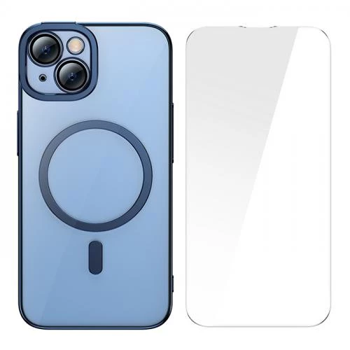 Baseus iPhone 14 Plus Ful Kaplama Kırılmaz Ekran Koruyucu ve Magsafe Kılıf, Air Armor Kılıf,Sararmaz - 5