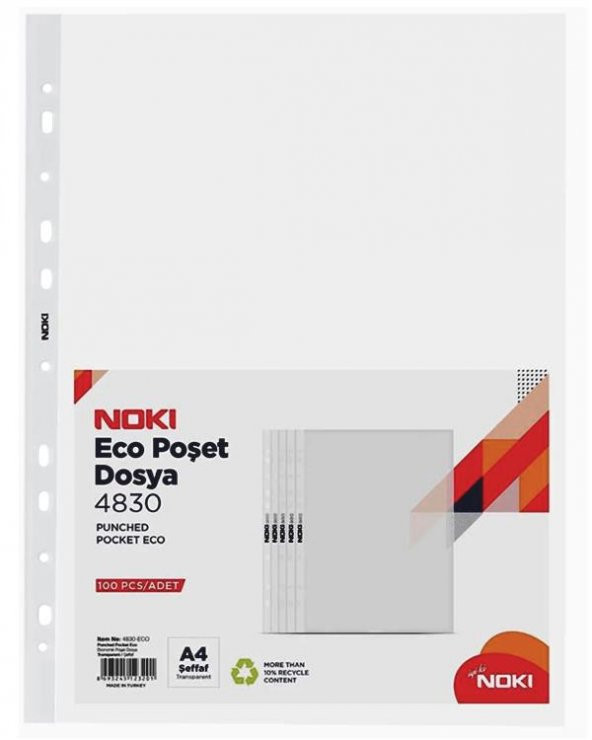Noki Eco A4 Poşet Dosya 100’lü Paket 4830