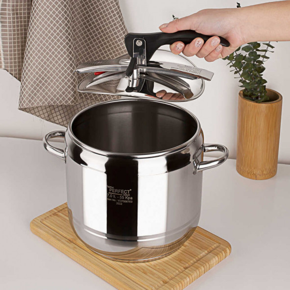 Home Perfect 7 Litre Klasik Çelik Düdüklü Tencere - 2