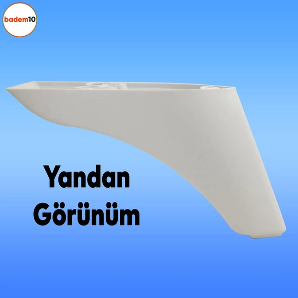 Göknar Lüks Mobilya Kanepe Sehpa Tv Ünitesi Koltuk Ayağı 10 Cm Beyaz Baza Ayakları - Resim 3