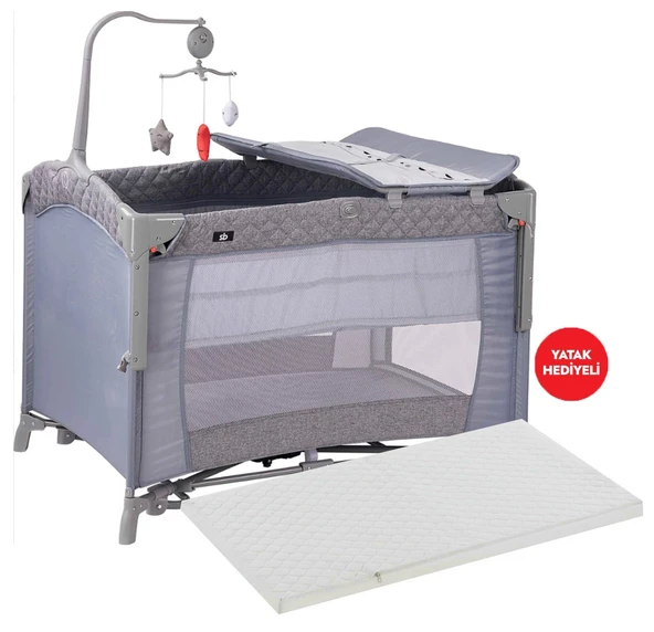 Sunny Baby Prego Oslo Park Gri + Sünger Yatak 70x110 cm ürün görseli