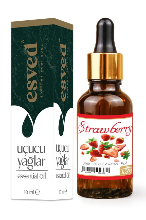 Çilek Kokusu Saf Esansiyel Uçucu Yağ Buhurdanlık Yağı Difüzör Esansı Aromaterapi Ortam Koku 10ml