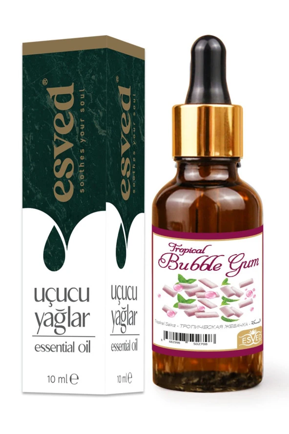 Tropikal Sakız Kokusu Saf Esansiyel Uçucu Yağ Buhurdanlık Yağı Difüzör Esansı Aromaterapi Ortam Koku 10ml