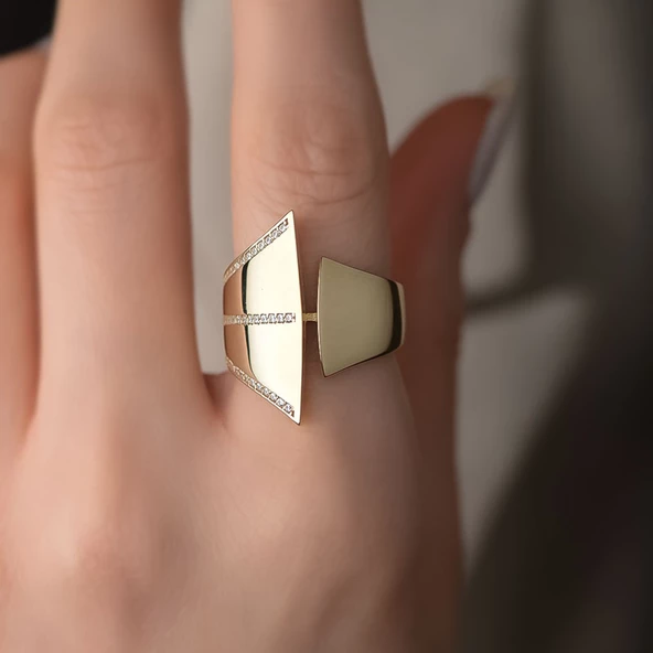 14k Altın Taşlı İtalyan Yüzük ürün görseli