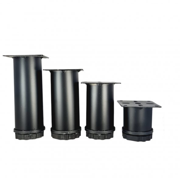 40 LIK 10 CM SİYAH METAL YUVARLAK AYAK ( 4 ADET )