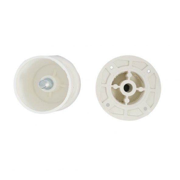5 CM 50 LİK PLASTİK BEYAZ YUVARLAK AYAK ( 4 ADET) - 4