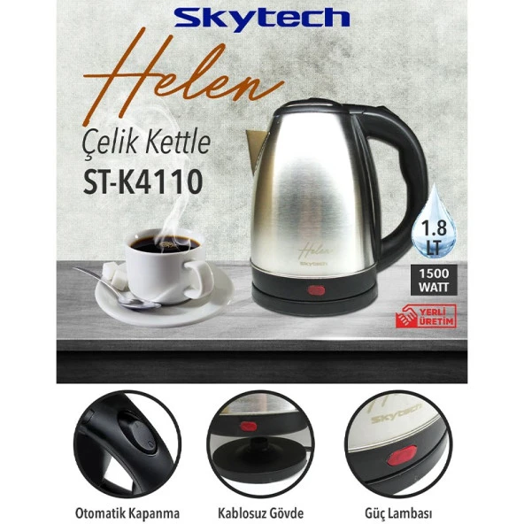 Skytech St-K 4110 Helen 1500 W 1.8 Lt Çelik Kettle - 2