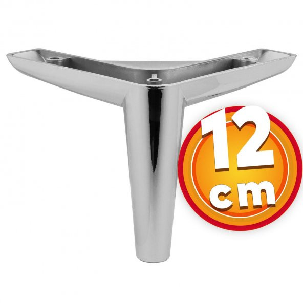Lüks Mobilya Kanepe Sehpa TV Ünitesi Koltuk Ayağı 12 cm Parlak Krom Baza Ayak