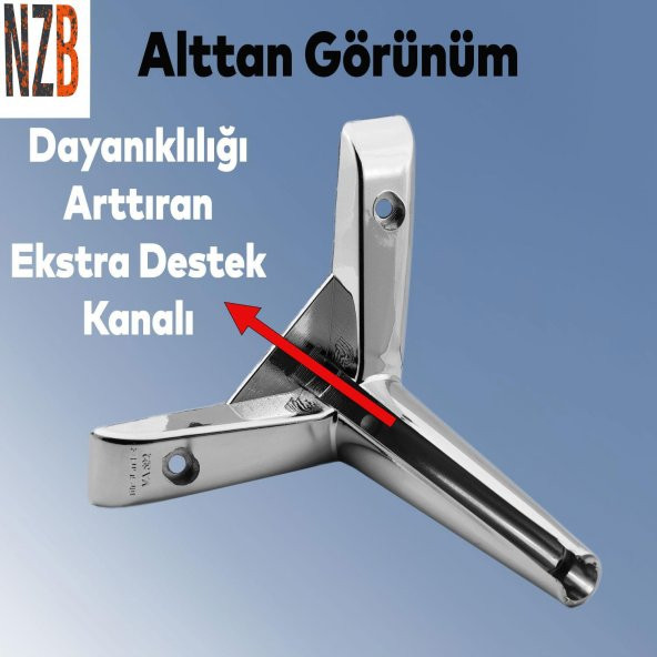 Lüks Mobilya Kanepe Sehpa TV Ünitesi Koltuk Ayağı 14 cm Parlak Krom Baza Ayak - Resim 5