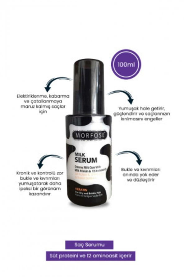 Morfose Milk Therapy Kuru Ve Kırılgan Saçlar İçin Keratin Saç Serumu 100 ml