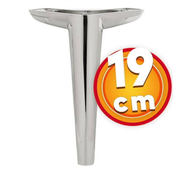 Lüks Mobilya Kanepe Sehpa TV Ünitesi Koltuk Ayağı 19 cm Parlak Krom Baza Ayak ürün görseli