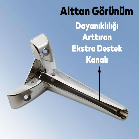 Lüks Mobilya Kanepe Sehpa TV Ünitesi Koltuk Ayağı 19 cm Parlak Krom Baza Ayak - Resim 2