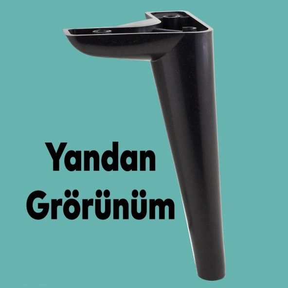 Lüks Mobilya Kanepe Sehpa TV Ünitesi Koltuk Ayağı 19 cm Siyah Baza Ayak - Resim 5