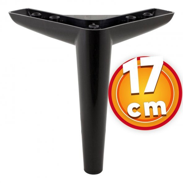 Lüks Mobilya Kanepe Sehpa TV Ünitesi Koltuk Ayağı 17 cm Siyah Baza Ayak