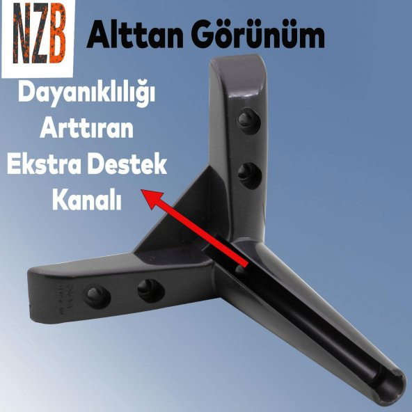 Lüks Mobilya Kanepe Sehpa TV Ünitesi Koltuk Ayağı 17 cm Siyah Baza Ayak - 3