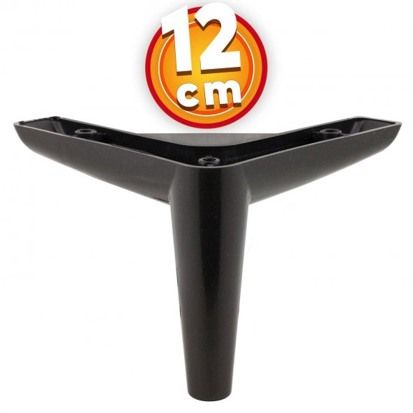 Lüks Mobilya Kanepe Sehpa TV Ünitesi Koltuk Ayağı 12 cm Siyah Baza Ayak ürün görseli