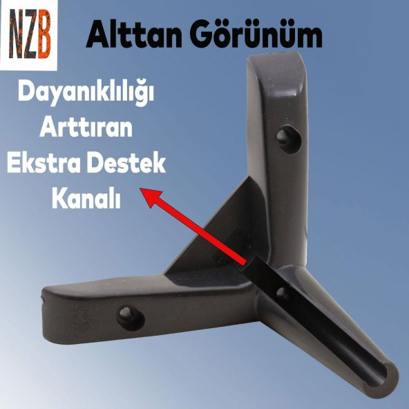 Lüks Mobilya Kanepe Sehpa TV Ünitesi Koltuk Ayağı 12 cm Siyah Baza Ayak - Resim 4