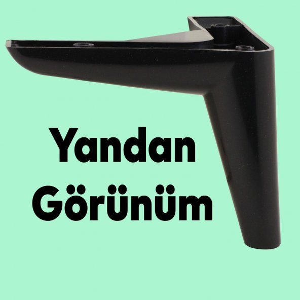 Lüks Mobilya Kanepe Sehpa TV Ünitesi Koltuk Ayağı 12 cm Siyah Baza Ayak - Resim 5