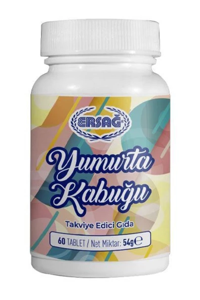 Ersağ Yumurta Kabuğu Tableti 60 Tablet Takviye Edici Gıda