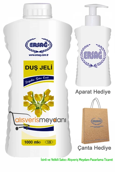 Ersağ Duş Jeli - Faturalı - Aparat Ve Çanta Hediyeli - Yeni Tarihli - Orijinal (1000 ML)