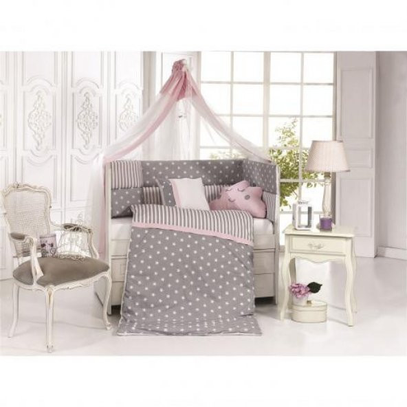 Kanz Softy Bebek Uyku Seti Pembe-Gri 75x130