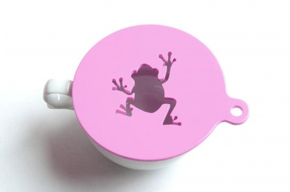 Kahve Şablonları Latte Sanat Şablonu - Frog & Rose Plastik Aparat
