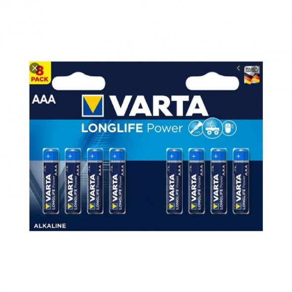 Varta Longlife Power Alkalin 8li Blister İnce Pil AAA - 1