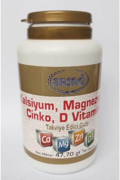 Ersağ Kalsiyum Magnezyum Çinko D Vitamini İçeren Gıda Takviyesi