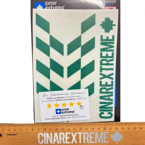 Orman Yeşili Damalı Kask Motosiklet Sticker Takımı Çınar Extreme - 4