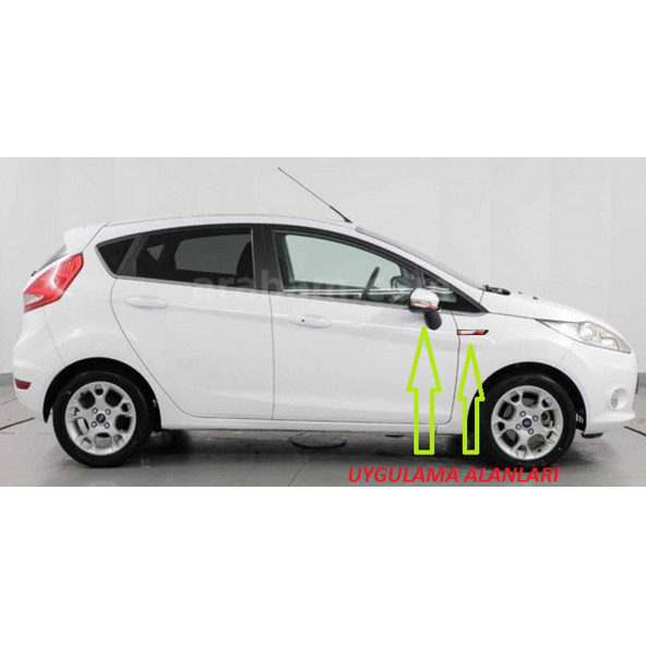 Ford ST Fiesta Yan Aynalar Ve Çamurluk Yanı Damla Desen Bıçak Logo Arma Seti - 5