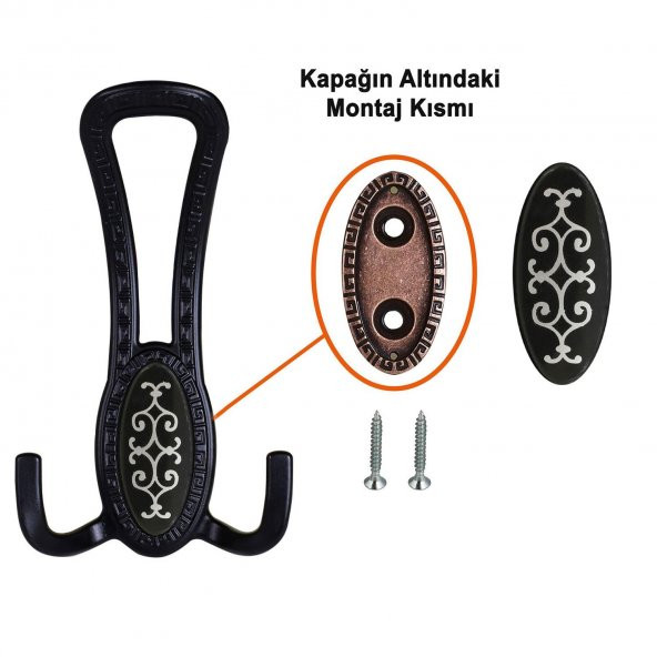 Portmanto Vestiyer Duvar Askısı Dolap Elbise Askılığı Mat Siyah - 3