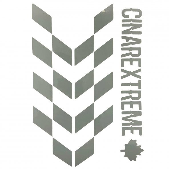 Taş Grisi Damalı Kask Motosiklet Sticker Takımı Çınar Extreme - 2