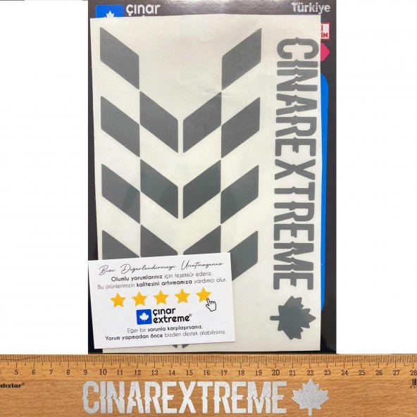 Taş Grisi Damalı Kask Motosiklet Sticker Takımı Çınar Extreme - 4