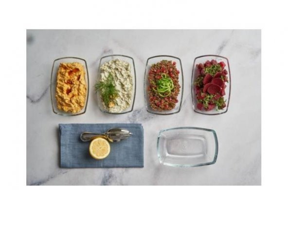 Paşabahçe Tokio Cam Sunum Tabağı - 8 Li Cam Kahvaltılık Çerezlik - 2