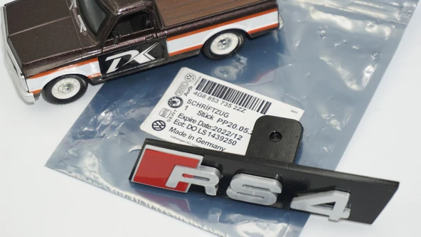 DK Tuning RS4 Gri Kırmızı Ön Panjur Logo Arma Audi İle Uyumlu - Resim 7