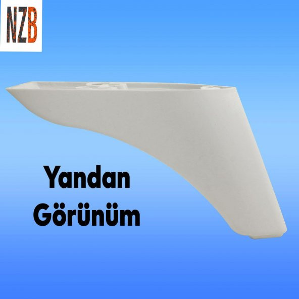 Lüks Mobilya Kanepe Sehpa TV Ünitesi Koltuk Ayağı 10 cm Beyaz Baza Ayak - 4
