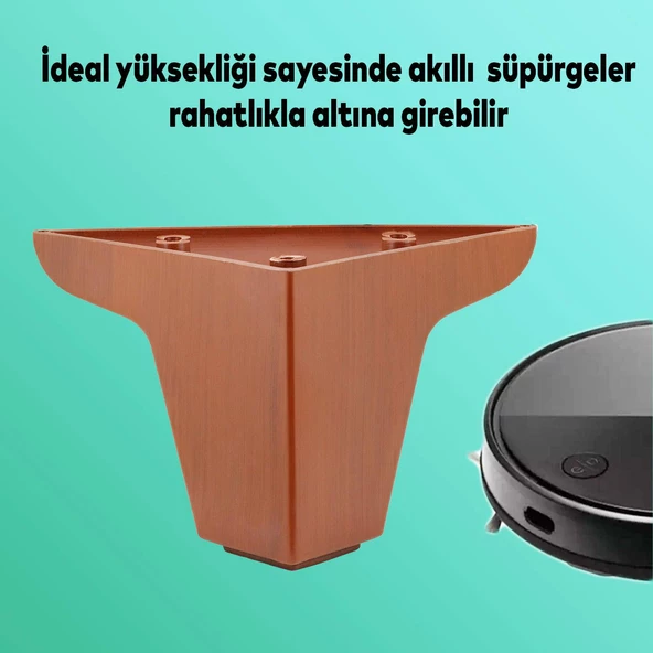 Zakkum Lüks Mobilya Kanepe Sehpa Tv Ünitesi Koltuk Ayağı 10 Cm Kahverengi Baza Ayakları - 2