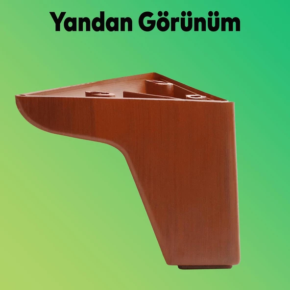 Zakkum Lüks Mobilya Kanepe Sehpa Tv Ünitesi Koltuk Ayağı 10 Cm Kahverengi Baza Ayakları - 5