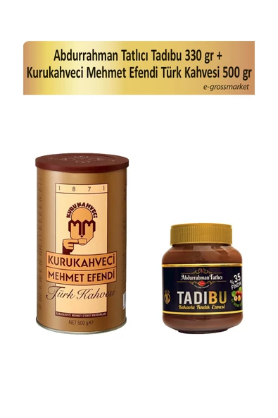 Abdurrahman Tatlıcı Tadıbu 330 gr + Kurukahveci Mehmet Efendi Türk Kahvesi 500 gr