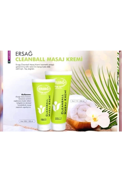 Ersağ Clean Ball Masaj Kremi 200+100 Ml