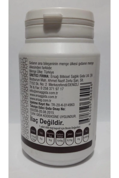 Ersağ Lepidyum Gıda Takviyesi, Maca - Resim 3