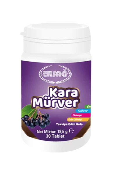 Ersağ Kara Mürver Gıda Takviyesi (30 TABLET) 19,5 gr - 2063 ürün görseli 1