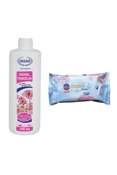 Ersağ Genel Temizlik 1000ml + Islak Mendil