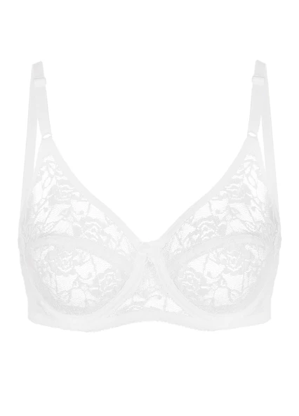 Alışveriş Meydanı Kadın Beyaz Balenli Tül Dantel Sütyen