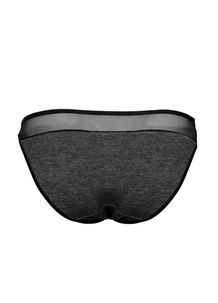 Alışveriş Meydanı Kadın Gri Tül Detaylı Likralı Penye Pamuk Slip Bayan Külot - 2