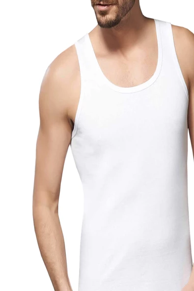 Alışveriş Meydanı Erkek Beyaz Klasik Penye Pamuk Atlet