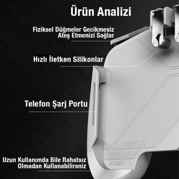 Coofbe L1-R1 Telefon Oyun Kolu, 4-6.5inch Telefon Uym Pubg, Call Of Duty Oyun kolu, Gamer Tetik - 2