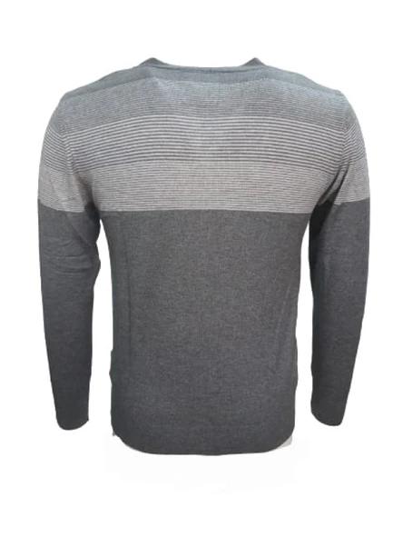 Mcl 16095 Erkek Basic Desenli Önü Düğmeli Hırka - Resim 4