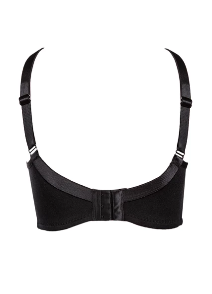 Alışveriş Meydanı Kadın Siyah (Dantelli) Penye Pamuk Cepli Protez Sütyen - Resim 2